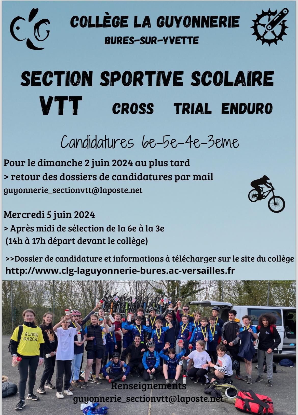 Candidatures Section Sportive VTT